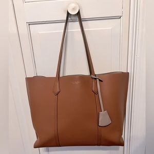 Tory Burch Light Umber Tri-compartment Perry Leather Tote
